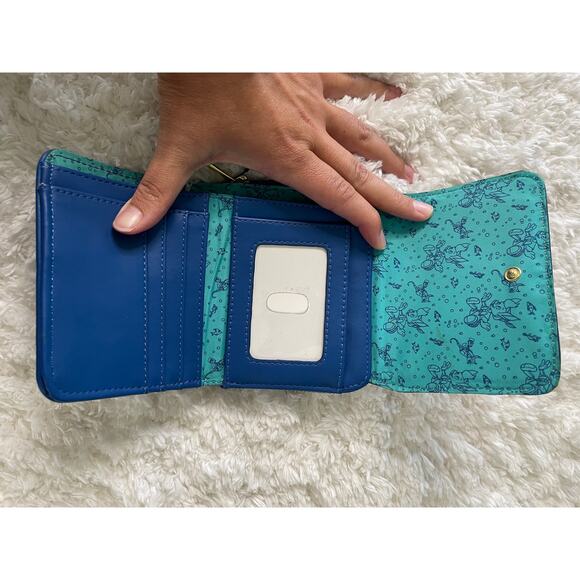 Loungefly Disney Pinocchio Underwater Small Zip Blue Wallet NEW Cards Cash - Picture 5 of 9